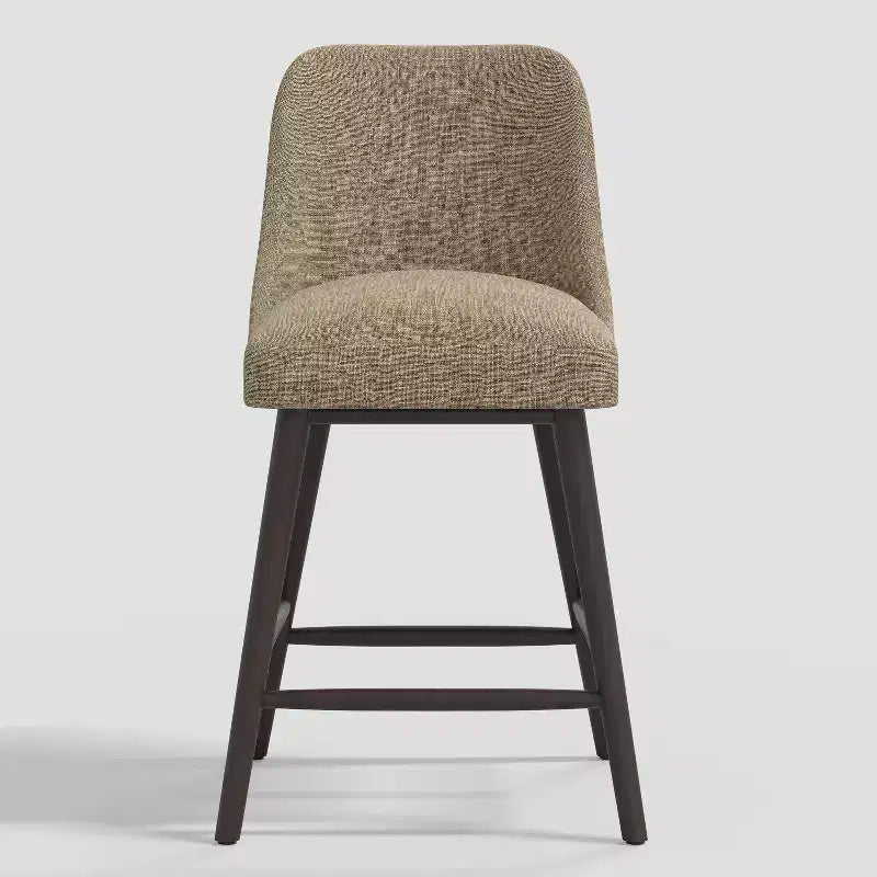27 Geller Counter Height Barstool with Footrest in Textured Linen - Threshold
