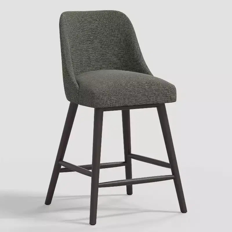 27 Geller Counter Height Barstool with Footrest in Textured Linen - Threshold