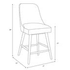 27 Geller Counter Height Barstool with Footrest in Textured Linen - Threshold