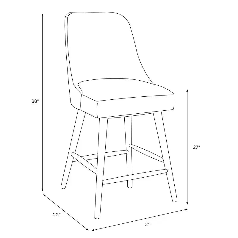 27 Geller Counter Height Barstool with Footrest in Textured Linen - Threshold