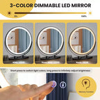 Costway Vanity Table Set 3-Color Dimmable Human Body Induction Light Charging Station