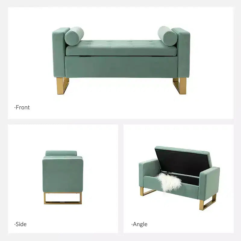 Rita 50.4 Wide Storage Bench| ART OF LIVING DESIGNS-SAGE