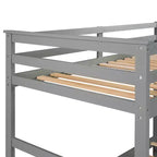 Twin Over Twin Wood Bunk Bed with 4 Drawers, Trundle and Staircase-ModernLuxe