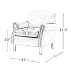 Gianluigi Transitional Vegan Leather Armchair with Nailhead Trim and Solid Wood Legs for Bedroom and Living Room| ART OF LIVING DESIGNS