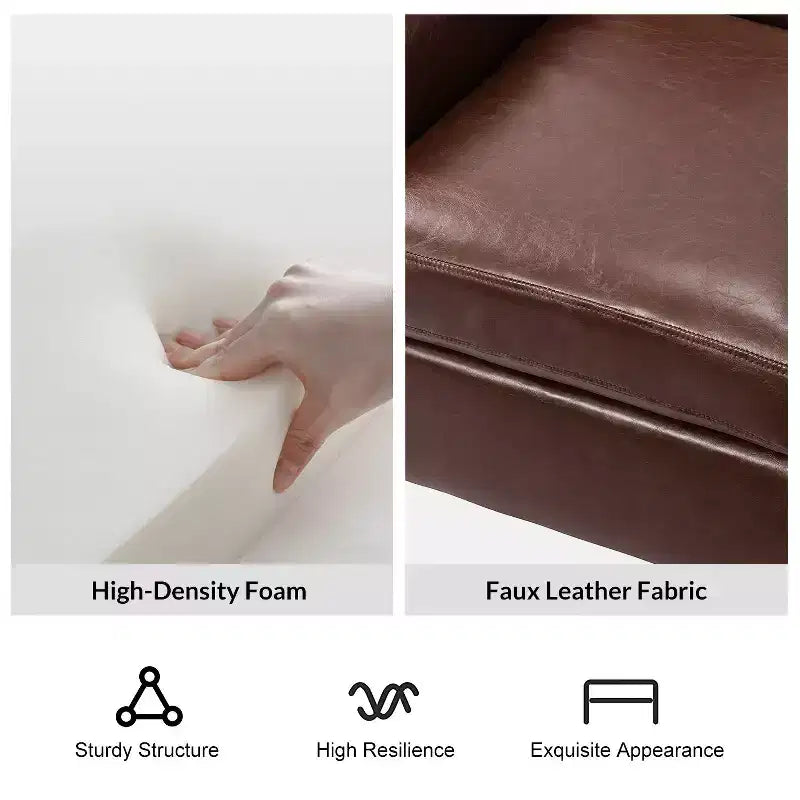 Gianluigi Transitional Vegan Leather Armchair with Nailhead Trim and Solid Wood Legs for Bedroom and Living Room| ART OF LIVING DESIGNS