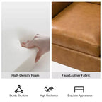 Gianluigi Transitional Vegan Leather Armchair with Nailhead Trim and Solid Wood Legs for Bedroom and Living Room| ART OF LIVING DESIGNS
