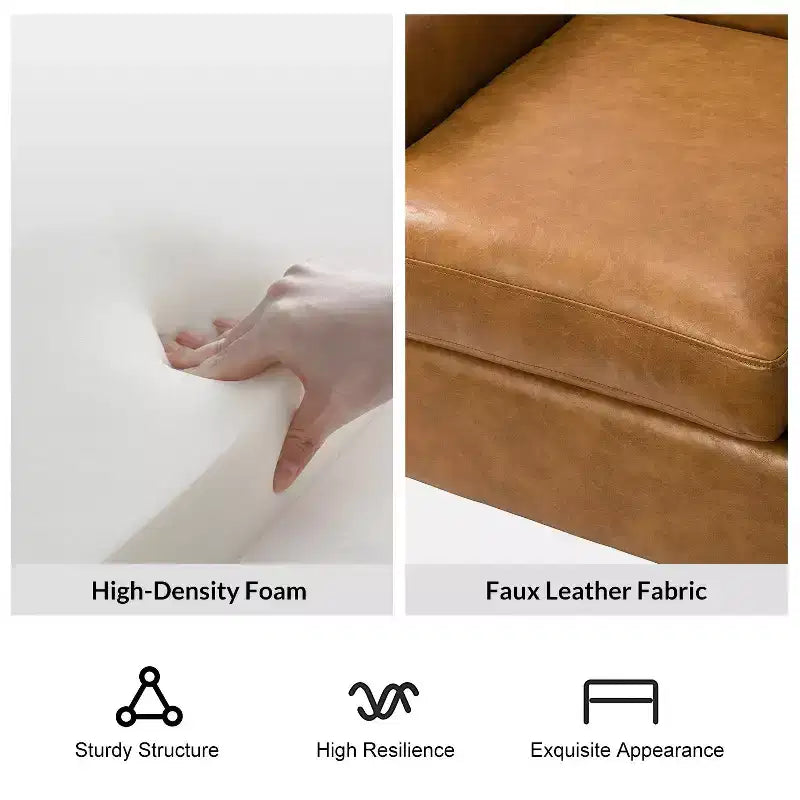 Gianluigi Transitional Vegan Leather Armchair with Nailhead Trim and Solid Wood Legs for Bedroom and Living Room| ART OF LIVING DESIGNS