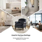 Gianluigi Transitional Vegan Leather Armchair with Nailhead Trim and Solid Wood Legs for Bedroom and Living Room| ART OF LIVING DESIGNS