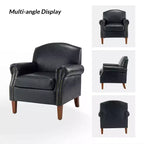 Gianluigi Transitional Vegan Leather Armchair with Nailhead Trim and Solid Wood Legs for Bedroom and Living Room| ART OF LIVING DESIGNS