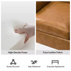 Gianluigi Transitional Vegan Leather Armchair with Nailhead Trim and Solid Wood Legs for Bedroom and Living Room| ART OF LIVING DESIGNS