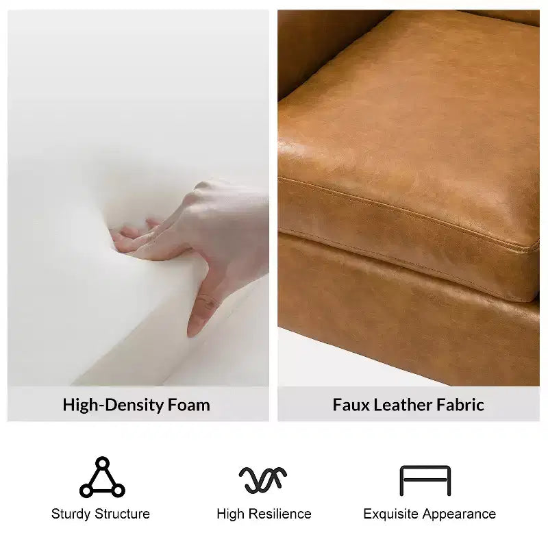 Gianluigi Transitional Vegan Leather Armchair with Nailhead Trim and Solid Wood Legs for Bedroom and Living Room| ART OF LIVING DESIGNS