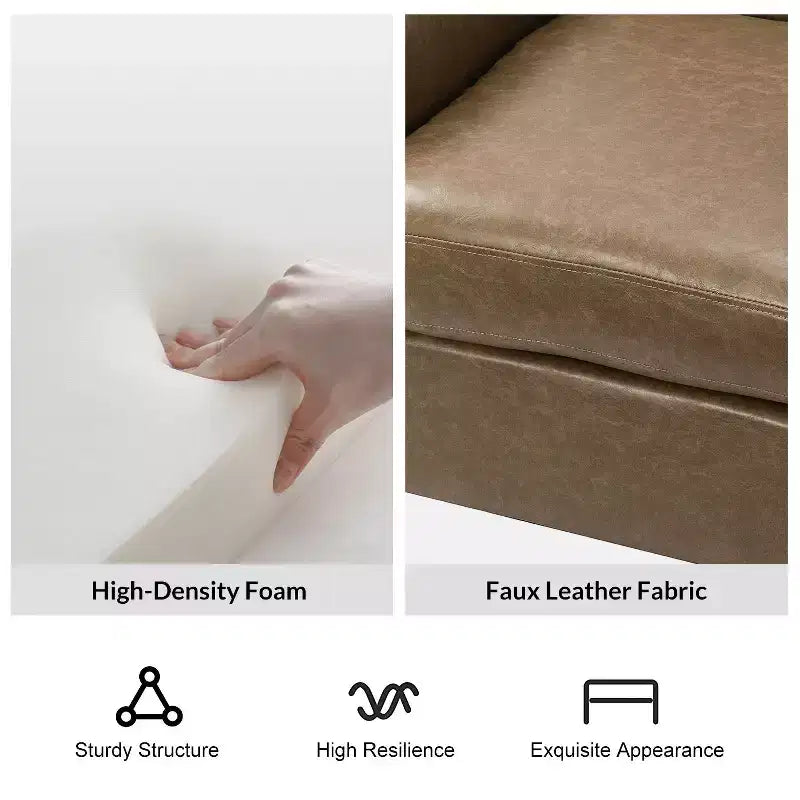 Gianluigi Transitional Vegan Leather Armchair with Nailhead Trim and Solid Wood Legs for Bedroom and Living Room| ART OF LIVING DESIGNS