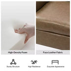 Gianluigi Transitional Vegan Leather Armchair with Nailhead Trim and Solid Wood Legs for Bedroom and Living Room| ART OF LIVING DESIGNS
