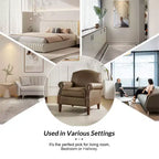 Gianluigi Transitional Vegan Leather Armchair with Nailhead Trim and Solid Wood Legs for Bedroom and Living Room| ART OF LIVING DESIGNS