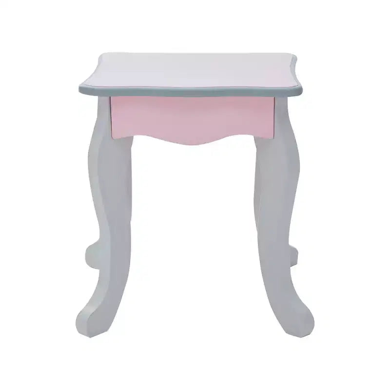 Fantasy Fields Rapunzel Kids Wooden Play Vanity Set with Stool, Storage & Mirror