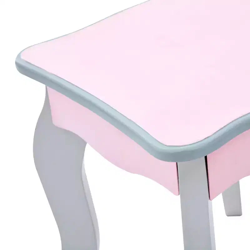 Fantasy Fields Rapunzel Kids Wooden Play Vanity Set with Stool, Storage & Mirror