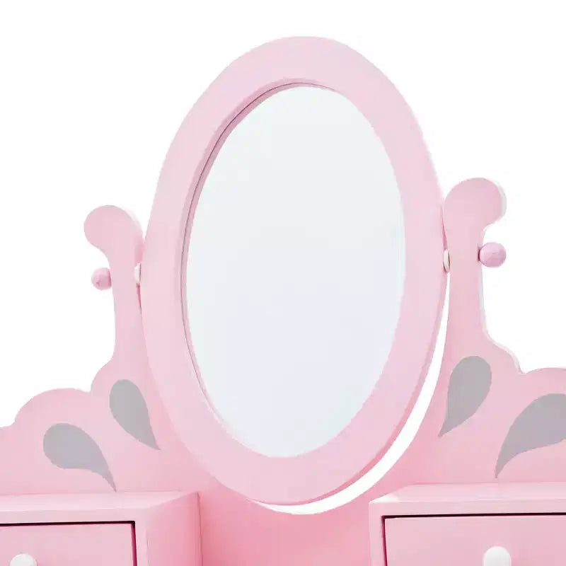 Fantasy Fields Rapunzel Kids Wooden Play Vanity Set with Stool, Storage & Mirror