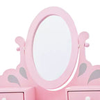 Fantasy Fields Rapunzel Kids Wooden Play Vanity Set with Stool, Storage & Mirror