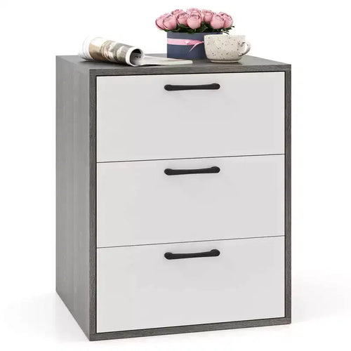 Costway 3 Drawer Dresser Chest of Drawer Storage Cabinet with Wide Storage Space Organizer
