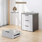 Costway 3 Drawer Dresser Chest of Drawer Storage Cabinet with Wide Storage Space Organizer