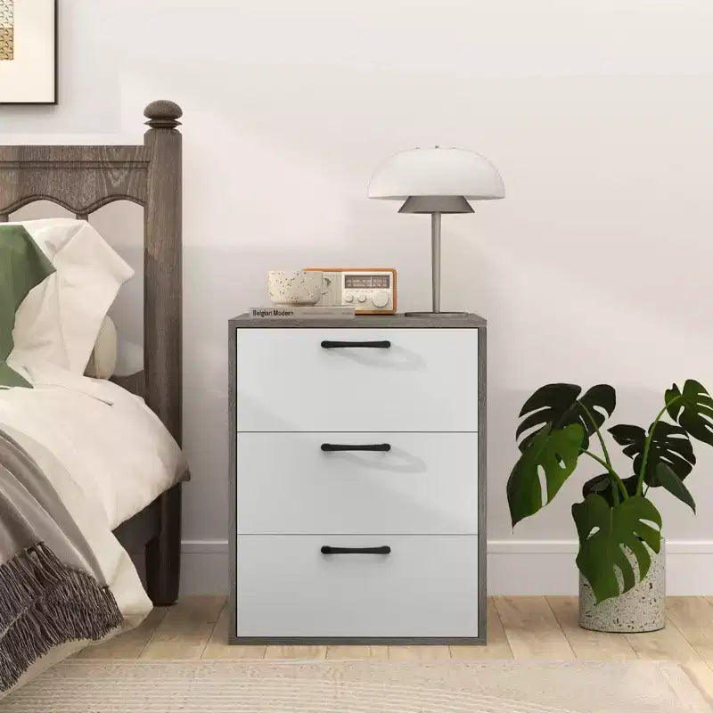 Costway 3 Drawer Dresser Chest of Drawer Storage Cabinet with Wide Storage Space Organizer