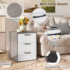 Costway 3 Drawer Dresser Chest of Drawer Storage Cabinet with Wide Storage Space Organizer