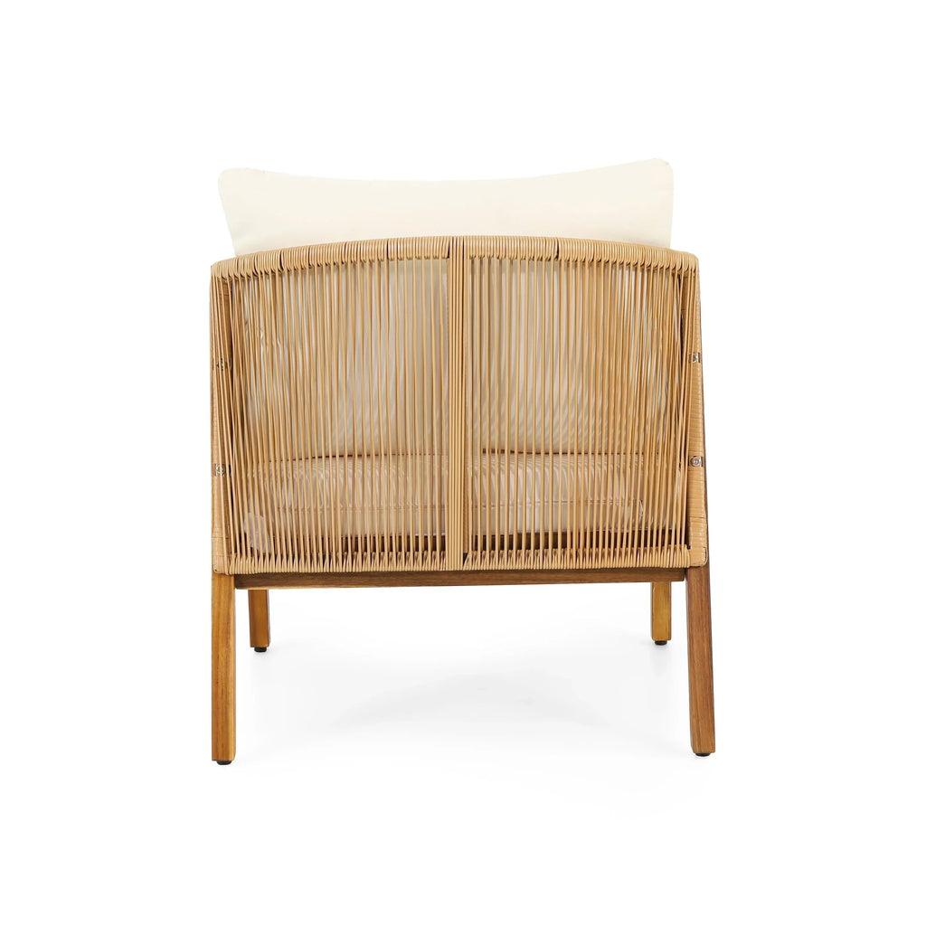Set di poltrone da esterno Jabe in legno di acacia e vimini di Christopher Knight Home