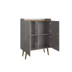 45.5" Mid-Century Modern 4-Shelf Accent Cabinet – MDF, Divided Storage