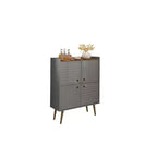 45.5" Mid-Century Modern 4-Shelf Accent Cabinet – MDF, Divided Storage