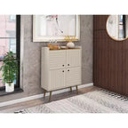 45.5" Mid-Century Modern 4-Shelf Accent Cabinet – MDF, Divided Storage