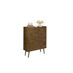 45.5" Mid-Century Modern 4-Shelf Accent Cabinet – MDF, Divided Storage