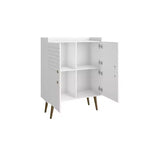 45.5" Mid-Century Modern 4-Shelf Accent Cabinet – MDF, Divided Storage