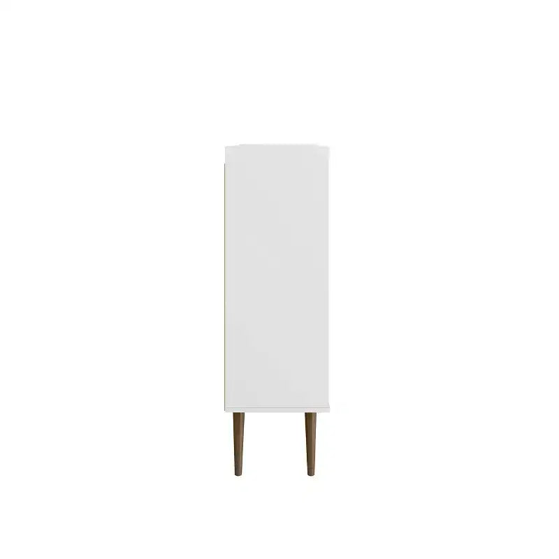 45.5" Mid-Century Modern 4-Shelf Accent Cabinet – MDF, Divided Storage