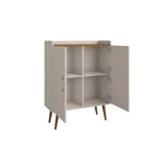 45.5" Mid-Century Modern 4-Shelf Accent Cabinet – MDF, Divided Storage