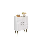 45.5" Mid-Century Modern 4-Shelf Accent Cabinet – MDF, Divided Storage