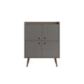 45.5" Mid-Century Modern 4-Shelf Accent Cabinet – MDF, Divided Storage