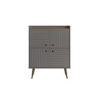 45.5" Mid-Century Modern 4-Shelf Accent Cabinet – MDF, Divided Storage