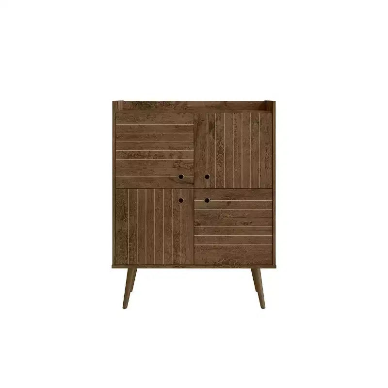45.5" Mid-Century Modern 4-Shelf Accent Cabinet – MDF, Divided Storage
