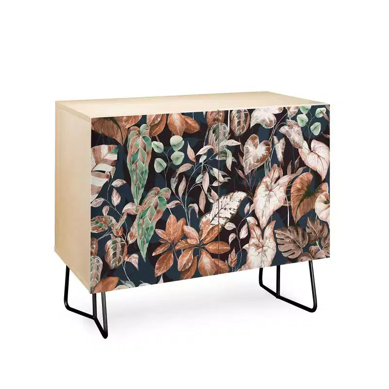 Vintage Dark Jungle Credenza