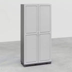 36" Wide Tall Utility Storage Cabinet – White, 5 Adjustable Shelves, Soft-Close Doors