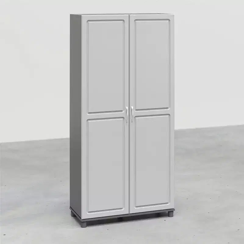 36" Wide Tall Utility Storage Cabinet – White, 5 Adjustable Shelves, Soft-Close Doors
