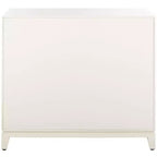 2-Door 1-Drawer Accent Chest – White Finish with Brass Handles