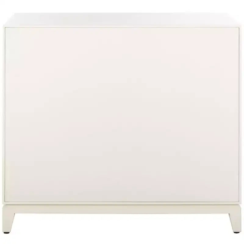 2-Door 1-Drawer Accent Chest – White Finish with Brass Handles