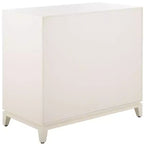 2-Door 1-Drawer Accent Chest – White Finish with Brass Handles