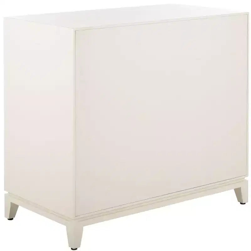 2-Door 1-Drawer Accent Chest – White Finish with Brass Handles