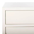 2-Door 1-Drawer Accent Chest – White Finish with Brass Handles
