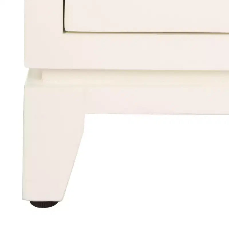 2-Door 1-Drawer Accent Chest – White Finish with Brass Handles