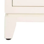 2-Door 1-Drawer Accent Chest – White Finish with Brass Handles