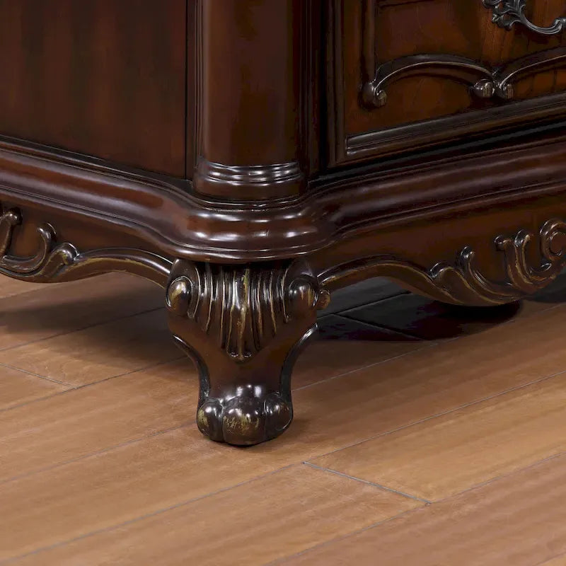 Furniture of America Eugene Set Camera da Letto Tradizionale 3 Pezzi in Legno di Ciliegio Scuro con Pannelli