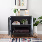 Solid Wood 2 Doors and 2 Shelves Accent Cabinet